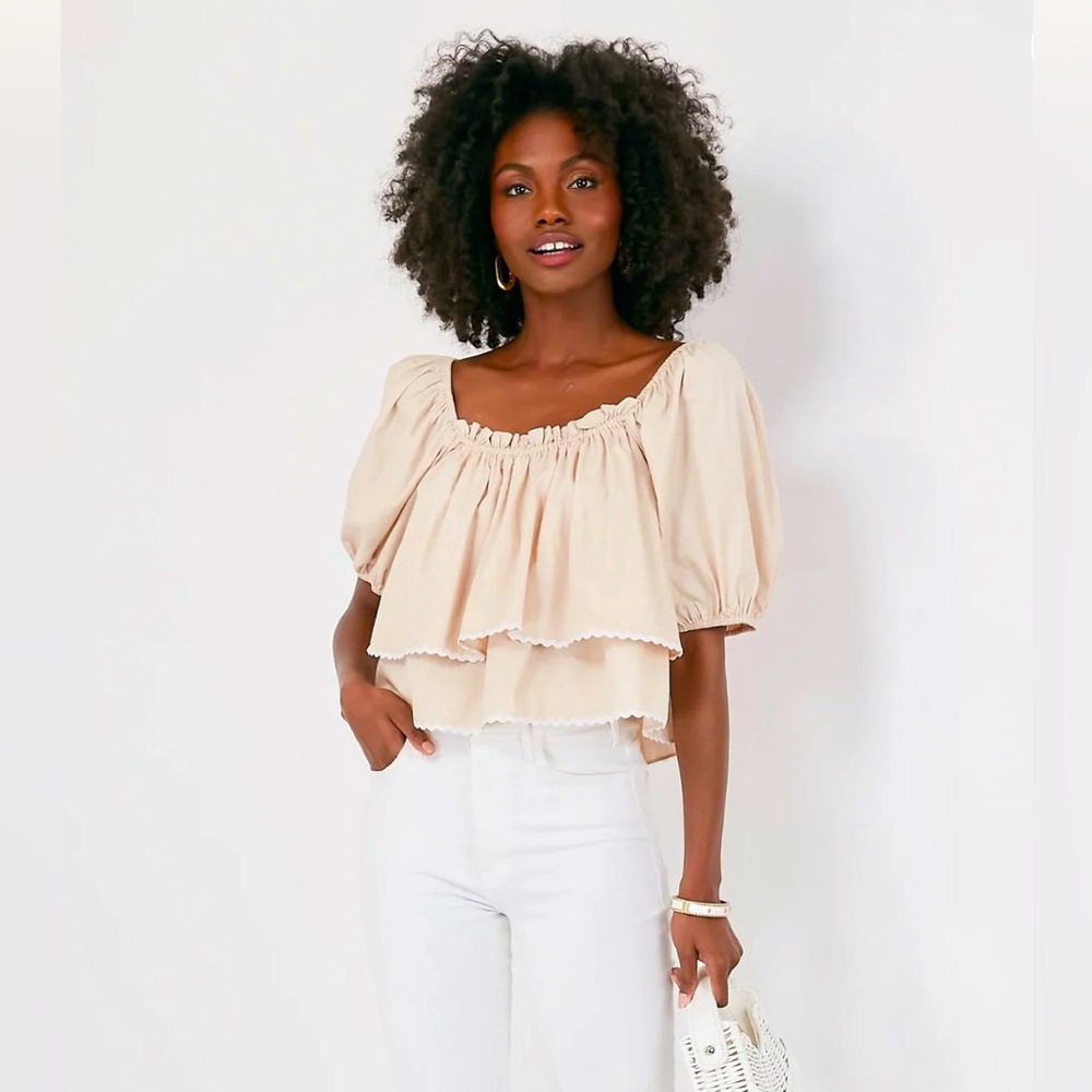 Tuckernuck Hyacinth House Tan Layered “Suzie” Top - Size S - Currently sold out!